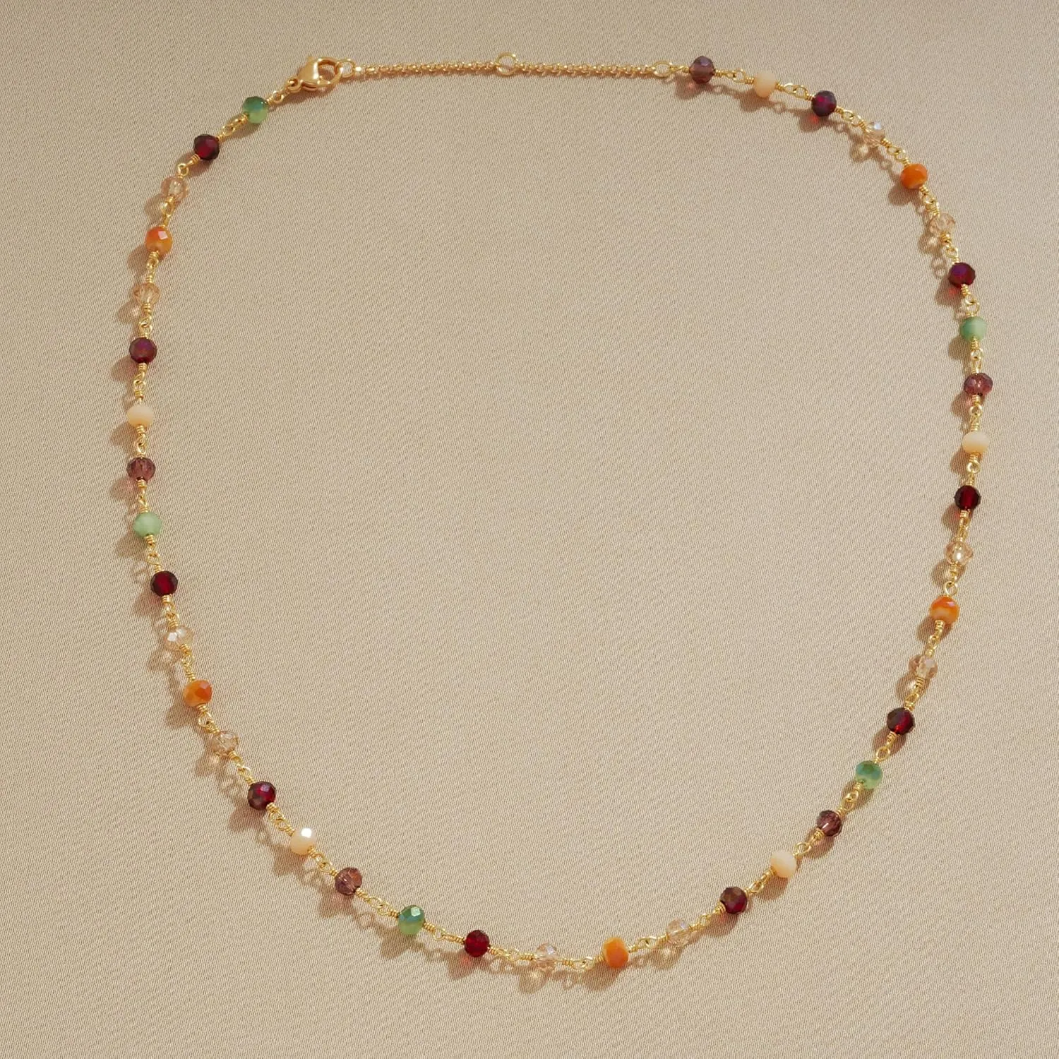 Gold Choker Necklaces for Women 14K Gold Plated Dainty Colorful Beads Daisy Flowers Choker Simple Cute Summer Jewelry