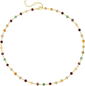 Gold Choker Necklaces for Women 14K Gold Plated Dainty Colorful Beads Daisy Flowers Choker Simple Cute Summer Jewelry