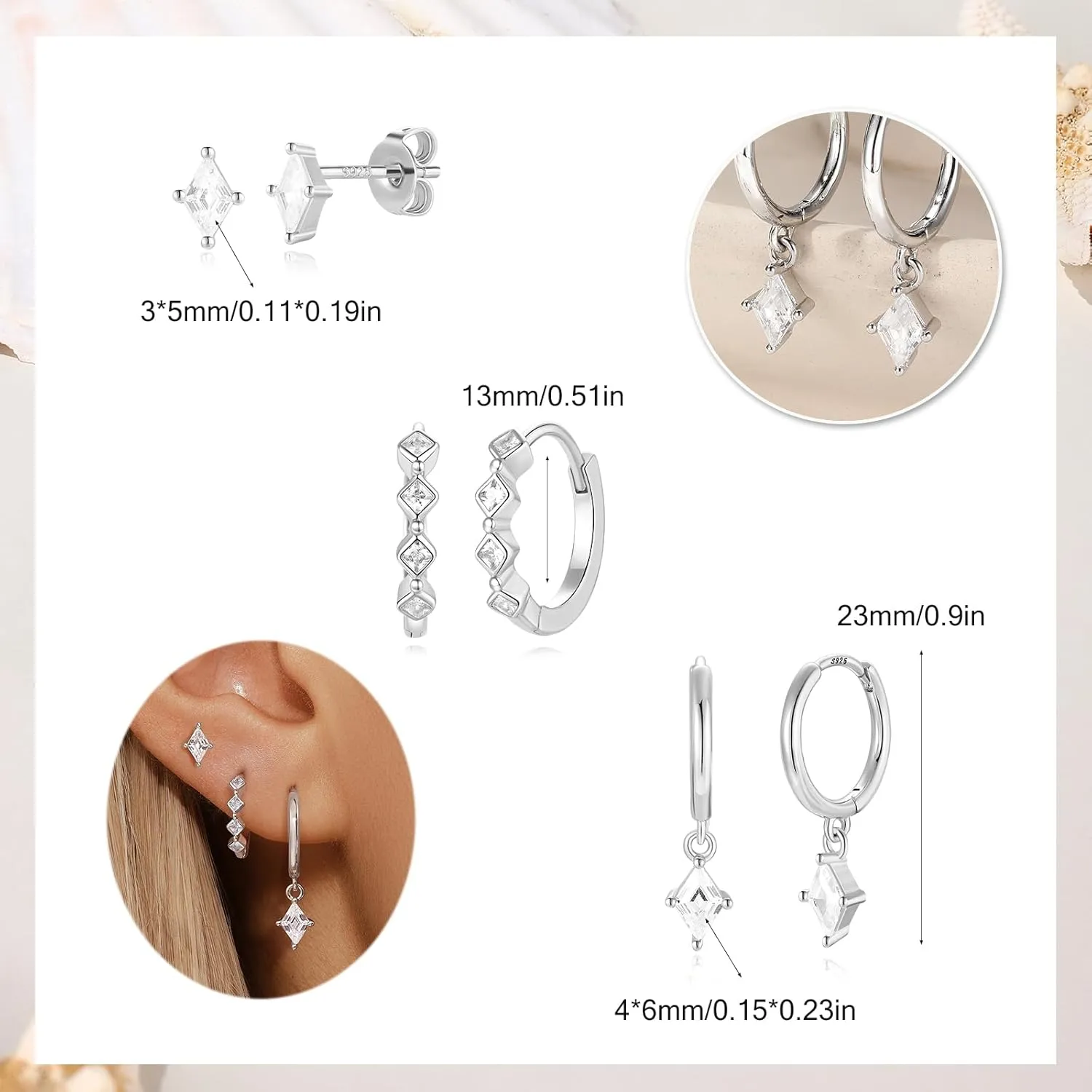 Gold Dainty Earrings Set For Women,14k Earring Stacks Gold Small Stackable Earrings,Cartilage Dangle Jewelry Hoop Earring Sets For Multiple Piercing,Birthday Ideas For Mom Friend Wife