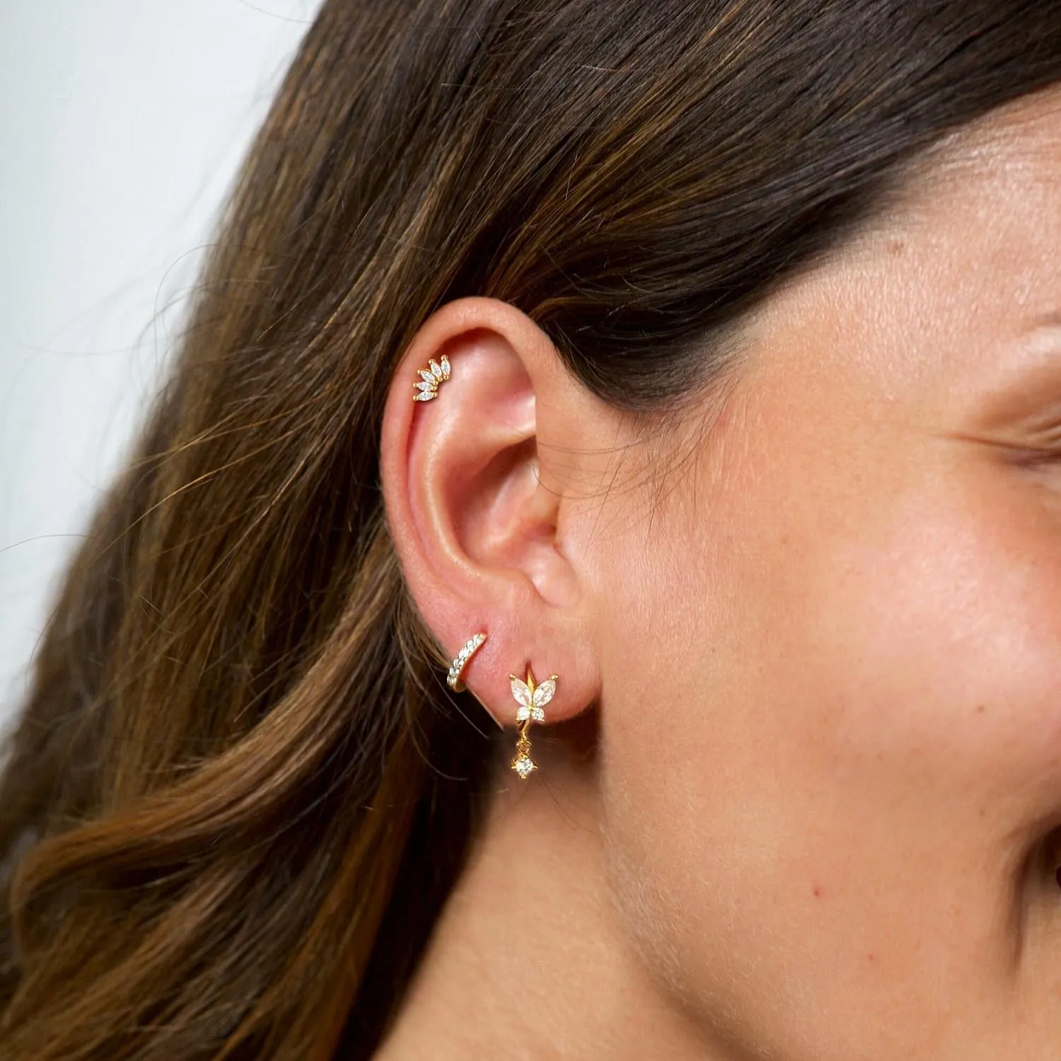 Gold Earrings for Women Trendy 14k Gold Plated Stud Earrings Earring Sets for Multiple Piercing Simple Flat Back Earrings Ear Cuff Cartilage Earrings for Women Gift for Her