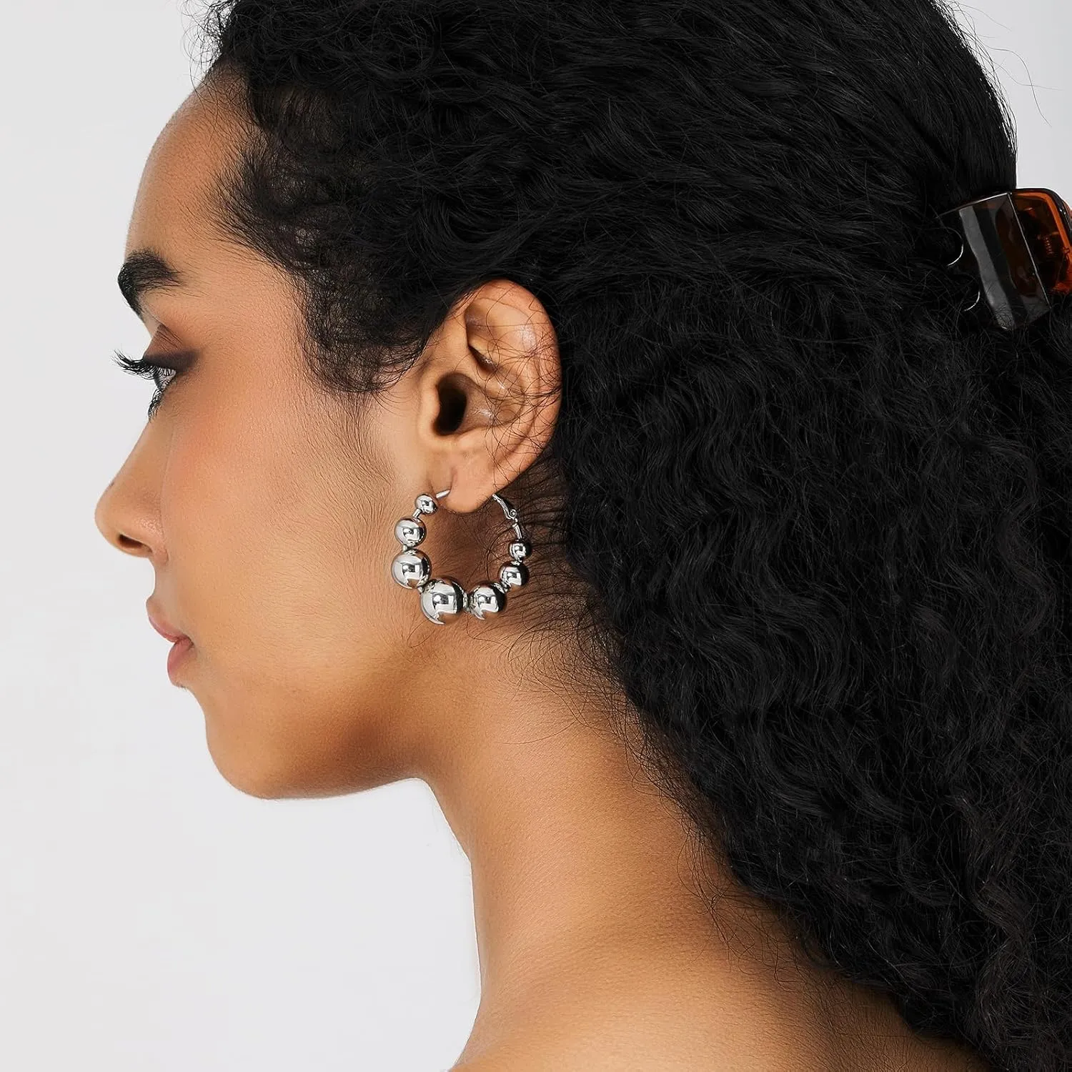 Gold Hoop Earrings Gold Ball Drop Dangle Earrings for Women Hypoallergenic Lightweight 18k Gold Plated Hoop Earrings Statement Earrings for women Gift for Her