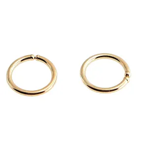Gold, Silver Tiny Hoop Earrings for Women Cartilage Nose Septum Helix Tragus Rings Multiple Piercing Jewelry, Hypoallergenic (6mm | 1 Pair, 14K Yellow Gold Filled | 21 Gauge)