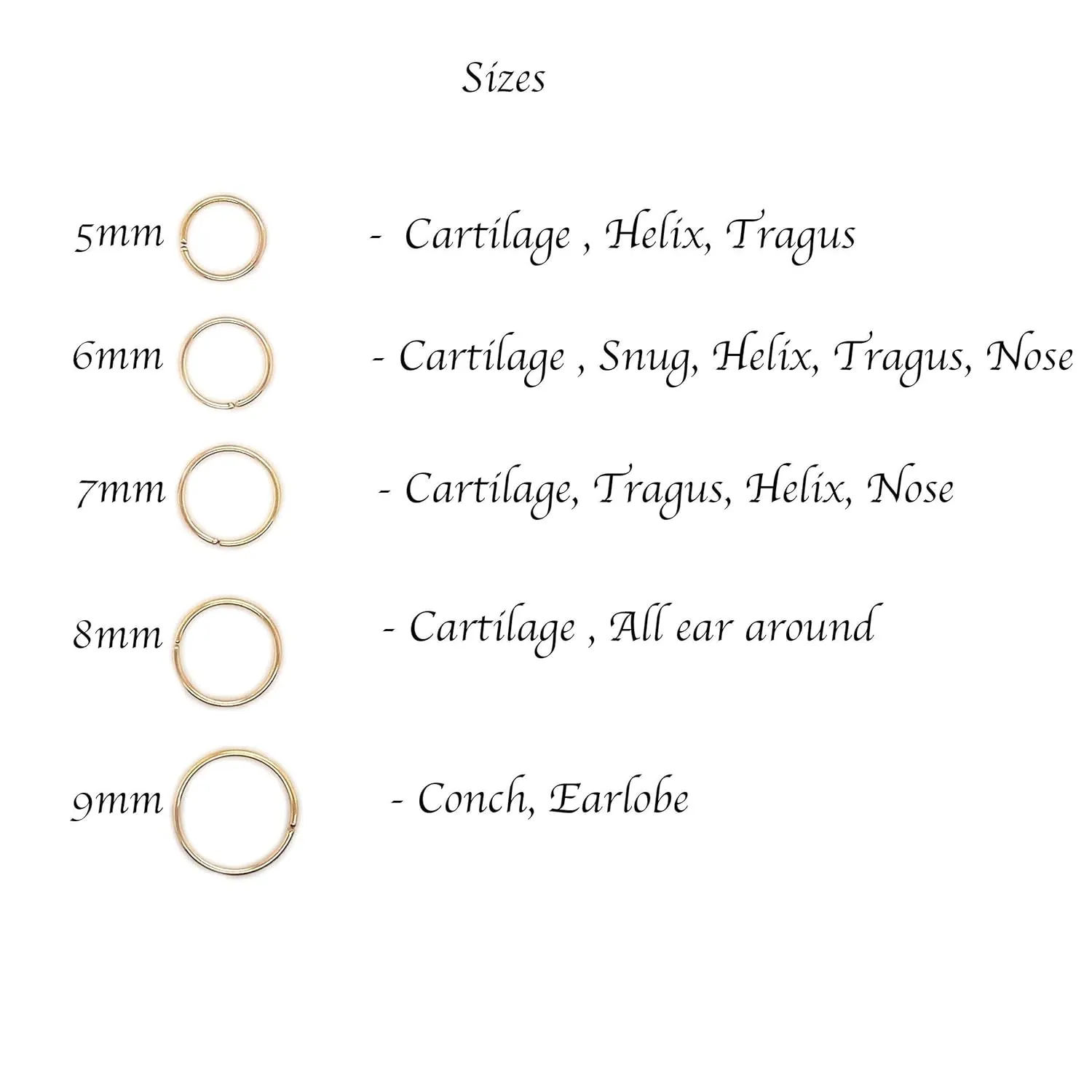 Gold, Silver Tiny Hoop Earrings for Women Cartilage Nose Septum Helix Tragus Rings Multiple Piercing Jewelry, Hypoallergenic (6mm | 1 Pair, 14K Yellow Gold Filled | 21 Gauge)