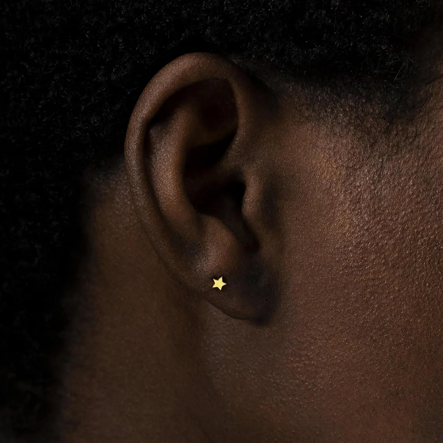 Gold Stud Earring Piercing For Women Trendy - Lightweight Waterproof & Sweatproof Jewerly (1 Count Only)