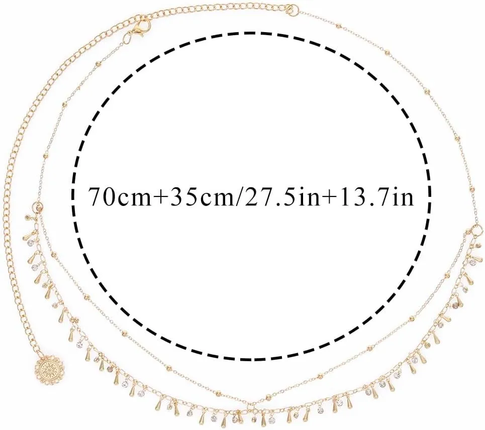 Gold Waist Chain for Women Gold Plated Belly Chains Adjustable Bikini Waist Jewelry Dainty Beach Body Chain Accessories
