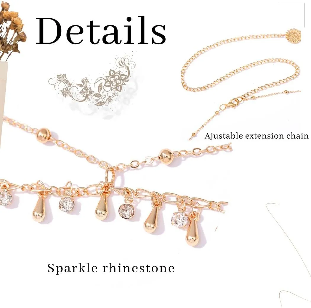 Gold Waist Chain for Women Gold Plated Belly Chains Adjustable Bikini Waist Jewelry Dainty Beach Body Chain Accessories