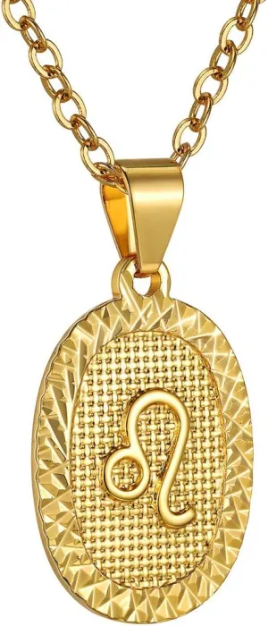 GOLDCHIC JEWELRY Gold Zodiac Necklace for Women Men, Constellation Coin Horoscope Astrology Pendant Necklaces Lucky Jewelry