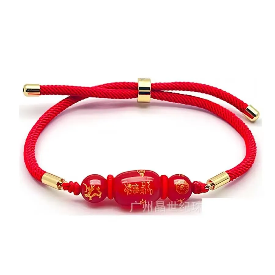 Handmade Red String Bracelet Bracelet Prayer Protection Good Luck Knot Bracelets Talisman Woven Rope Lucky Red String Bracelet 12 zodiac can be customized or shipped randomly