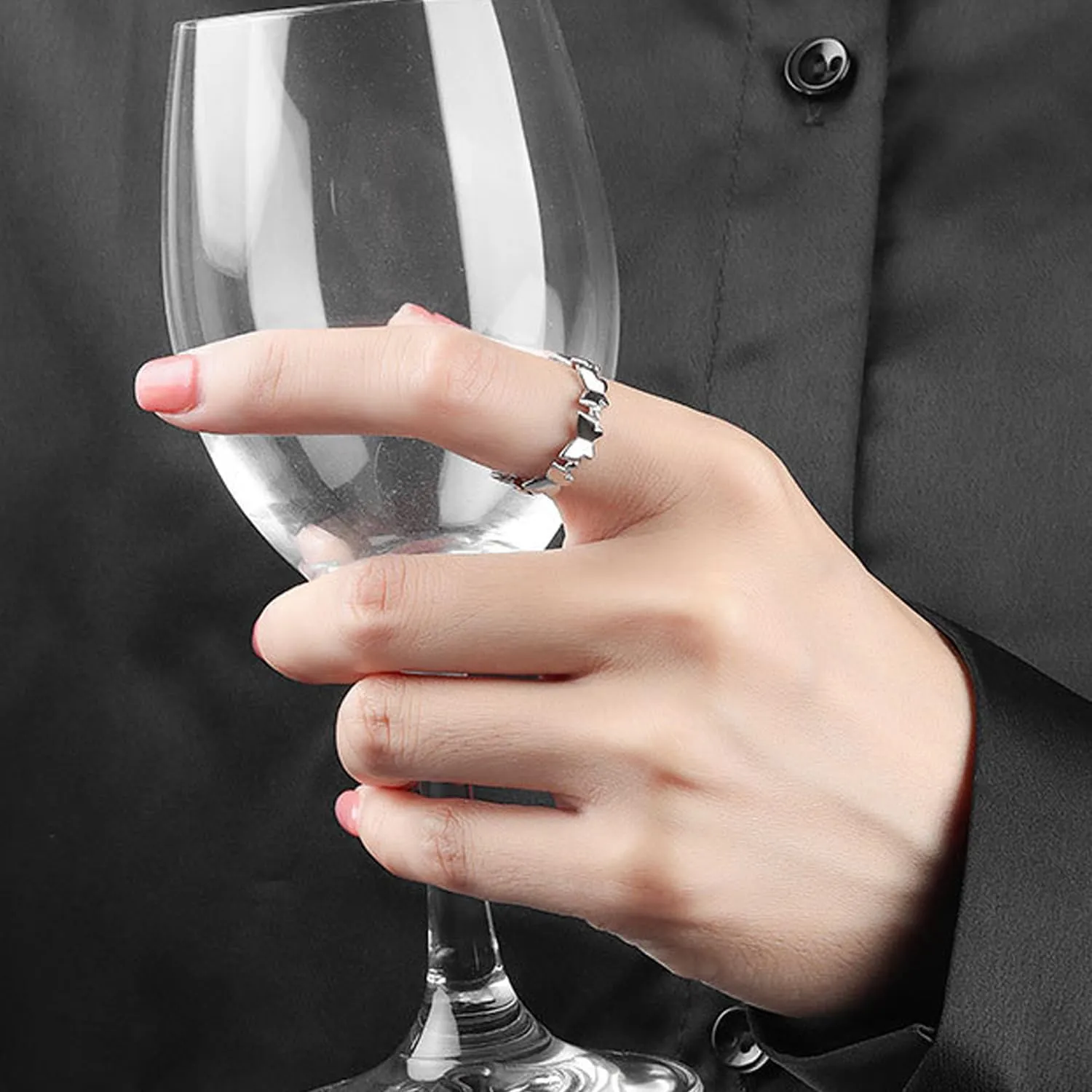 Handmade Rings 925 Sterling Silver Statement Rings Open Boho Thumb Band Rings for Women Stacking Band Ring