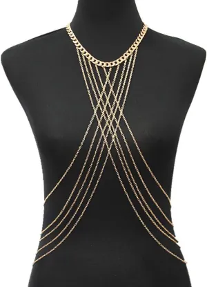 Harness Body Chain Bra Crossover Sexy Body Jewelry Bikini Chains Necklace,Free sizes