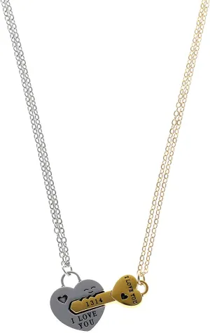 Heart Lock and Key Matching Necklace for Women Men I Love You Couple Pendant Necklaces Personalized Jewelry