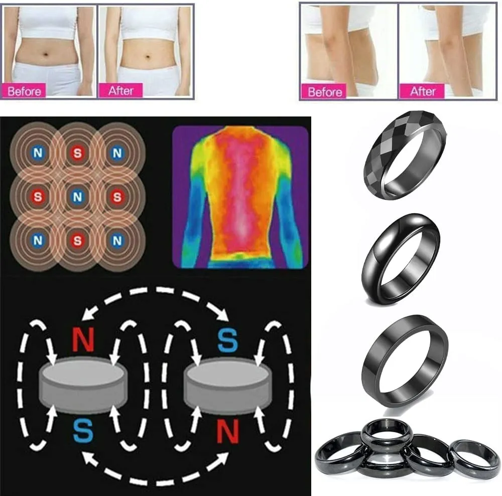 Hematite Rings for Women Anti-Swelling Black Obsidian Rings
