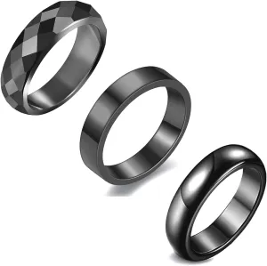 Hematite Rings for Women Anti-Swelling Black Obsidian Rings