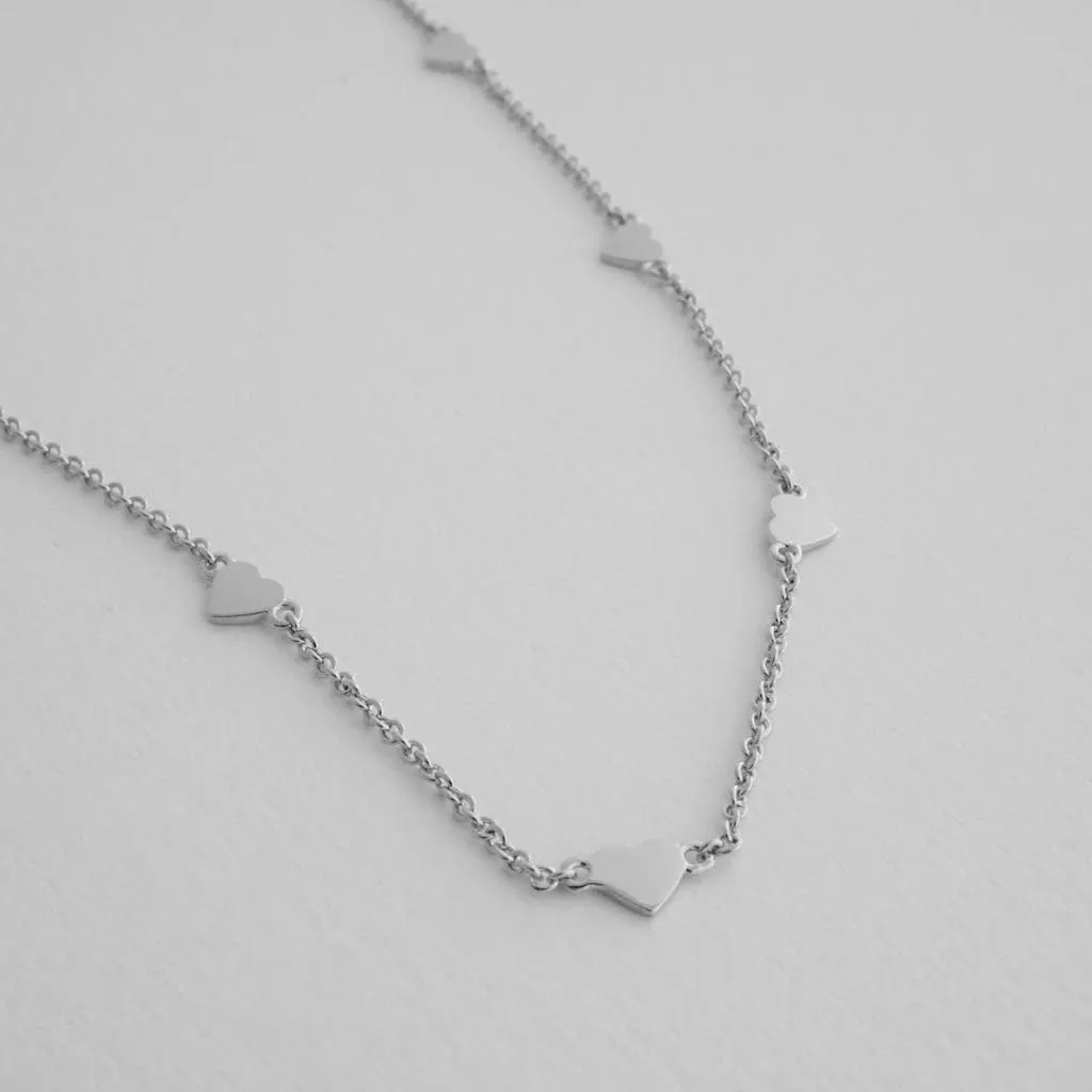 HONEYCAT Sweetheart Tiny Heart Charms Bracelet in Gold, Rose Gold, or Silver | Minimalist, Delicate Jewelry