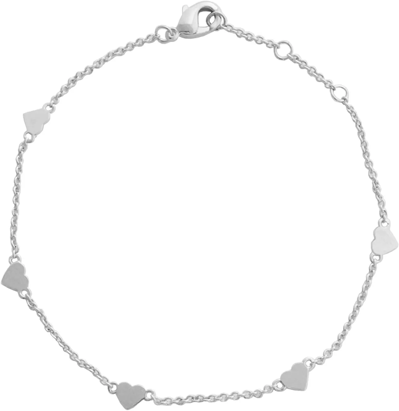 HONEYCAT Sweetheart Tiny Heart Charms Bracelet in Gold, Rose Gold, or Silver | Minimalist, Delicate Jewelry