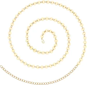 Honsny 27/33/40 Inches Belly Chain for Women 14K Gold Plated Plus Size Waist Chains Bikini Body Stomach Jewelry Chain, Beach Gold Waist Beads Body Chain Jewelry for Women