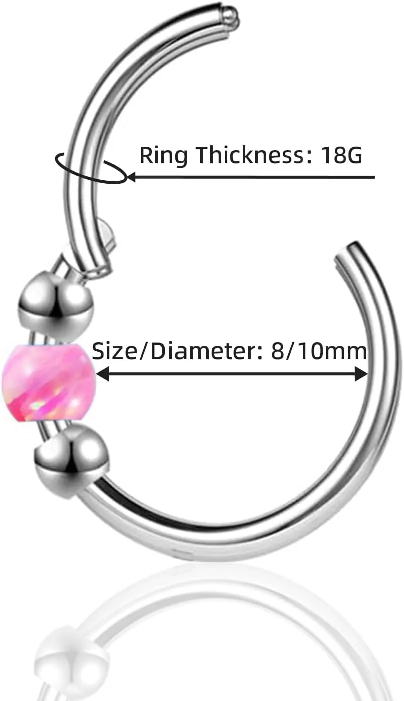 Hypoallergenic Nose Piercing Rings Collection: 316L Surgical Steel Hoop Earrings for Septum, Cartilage, Hinged Helix, Rook, Conch, Tragus, Lip