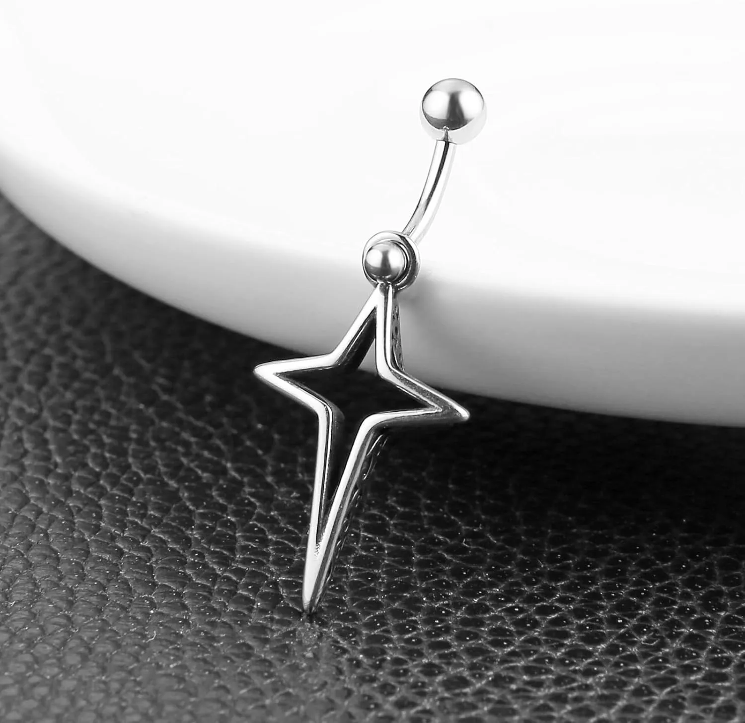 HZMAN Belly Button Rings for Women 14G Surgical Steel Belly Rings Star Moon Belly Rings Navel Piercing Jewelry