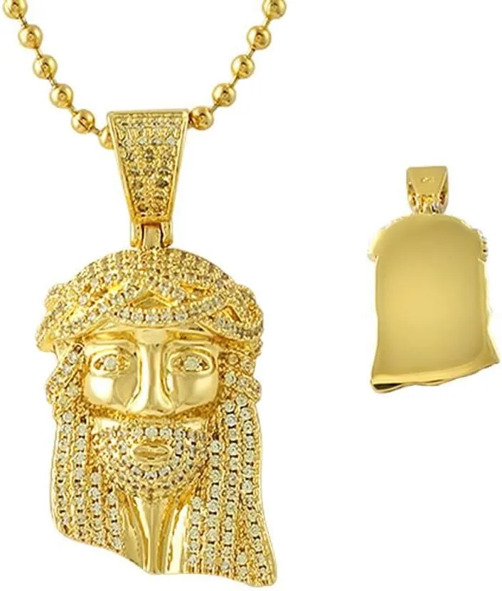Iced Out Lemonade Gold Micro Jesus Pendant