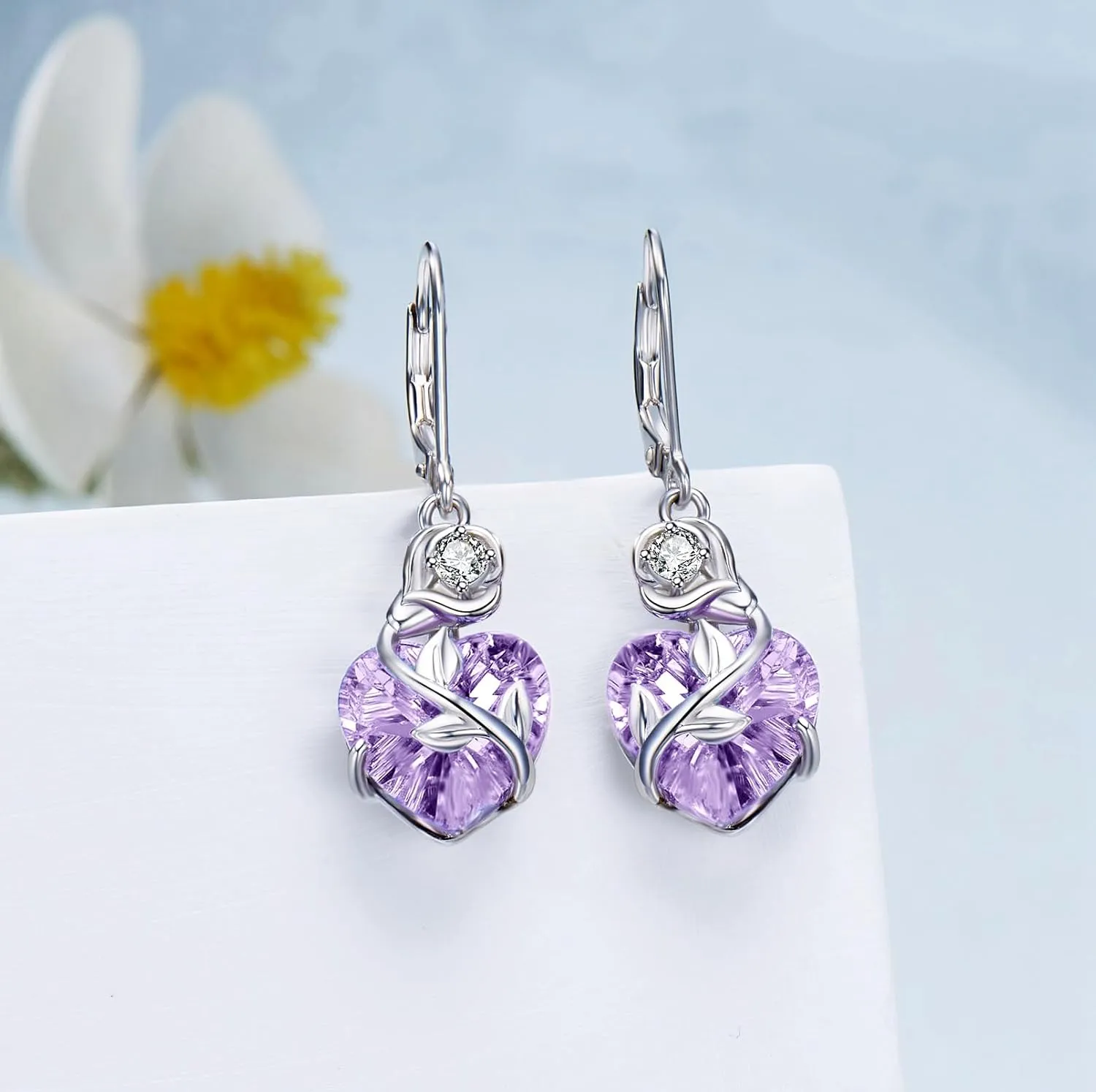 Irish Celtic Earrings 925 Sterling Silver Moonstone Celtic Knot/Shamrock/Lotus/Rose/Sunflower/Filigree/Faith Crystal Leverback Earrings Ireland Jewelry Gifts for Women Mom