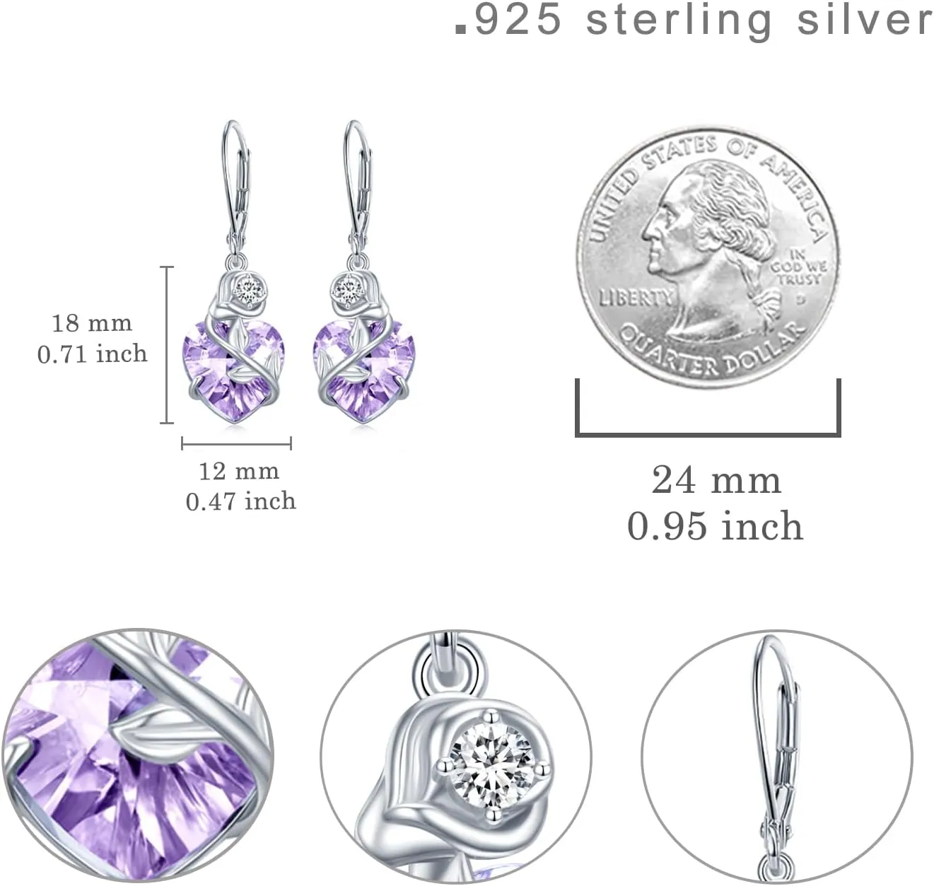 Irish Celtic Earrings 925 Sterling Silver Moonstone Celtic Knot/Shamrock/Lotus/Rose/Sunflower/Filigree/Faith Crystal Leverback Earrings Ireland Jewelry Gifts for Women Mom