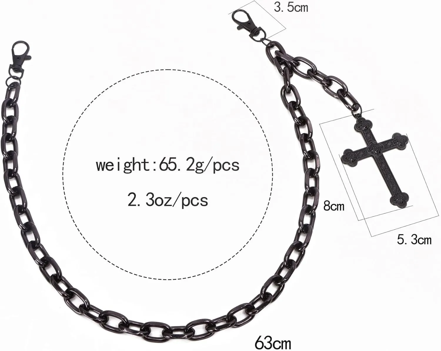 Jean Chains for Men Women Punk Hip Hop Pants Chain Gothic Black Cross Pant Chain Spider Web Spider Rivets Ghost Emo Accessories Halloween Cosplay Grunge Jewelry