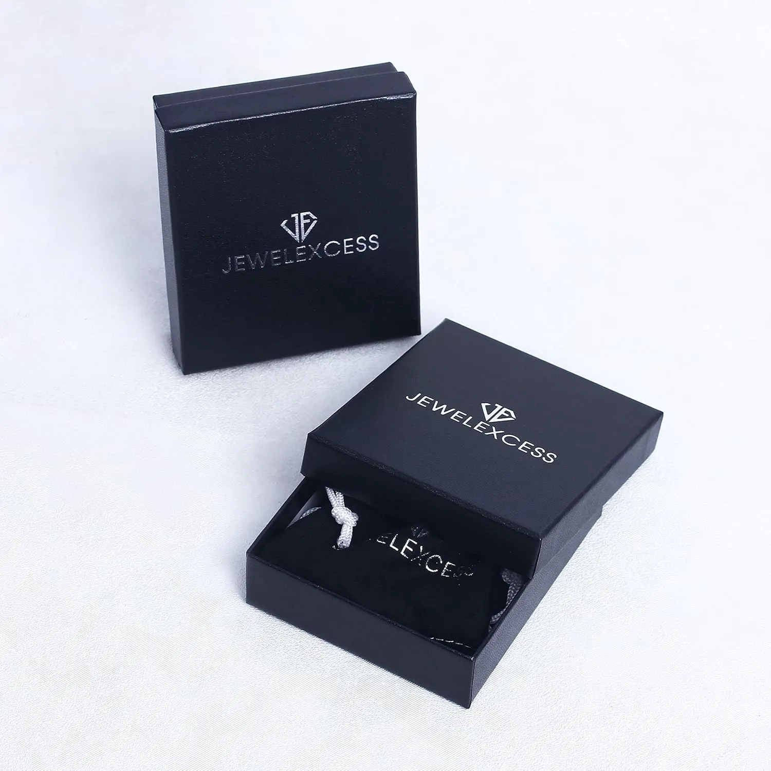 JEWELEXCESS 1/4 Carat Black Diamond Initial Letter Pendant Necklace for Women | .925 Sterling Silver A to Z Alphabet Monogram Necklaces for Girls, Cursive Script, Personalized Jewelry Gift for Her