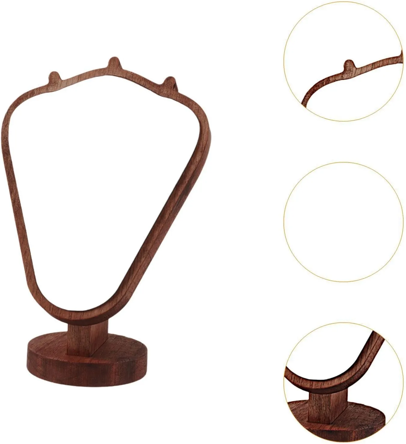 Jewelry Display Stand Walnut Necklace Bust Portrait Frame Counter Window Jewelry Display Props Jewelry Store Pendant Jewelry Racks Wall Mounted Jewelry Rack (WHITE)