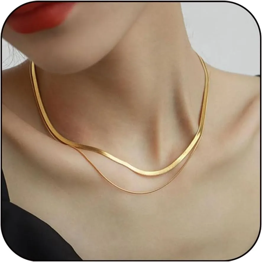 JINEAR Dainty Gold Necklace for Women14K Gold Bow Pealr Necklace Heart Interlock Necklace Gold Teardrop Pendant Necklace Simple Choker Necklaces Jewelry Gifts