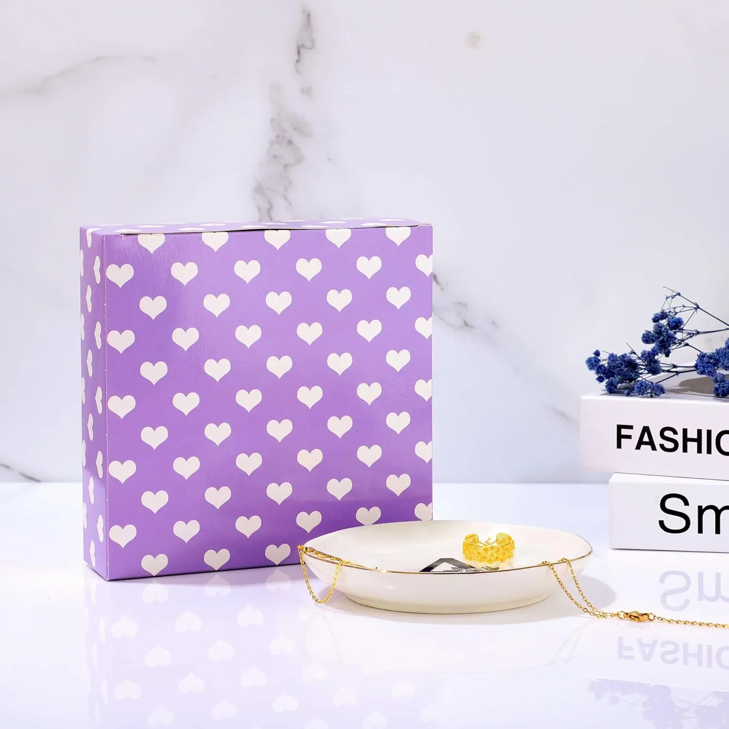 JoycuFF Alice Personalized Name Ceramic Jewelry Tray, Mothers Day Christmas Anniversary Engagement Birthday Gifts for Women Couples, Trinket Dish for Rings Earrings Necklaces Bracelets Keys
