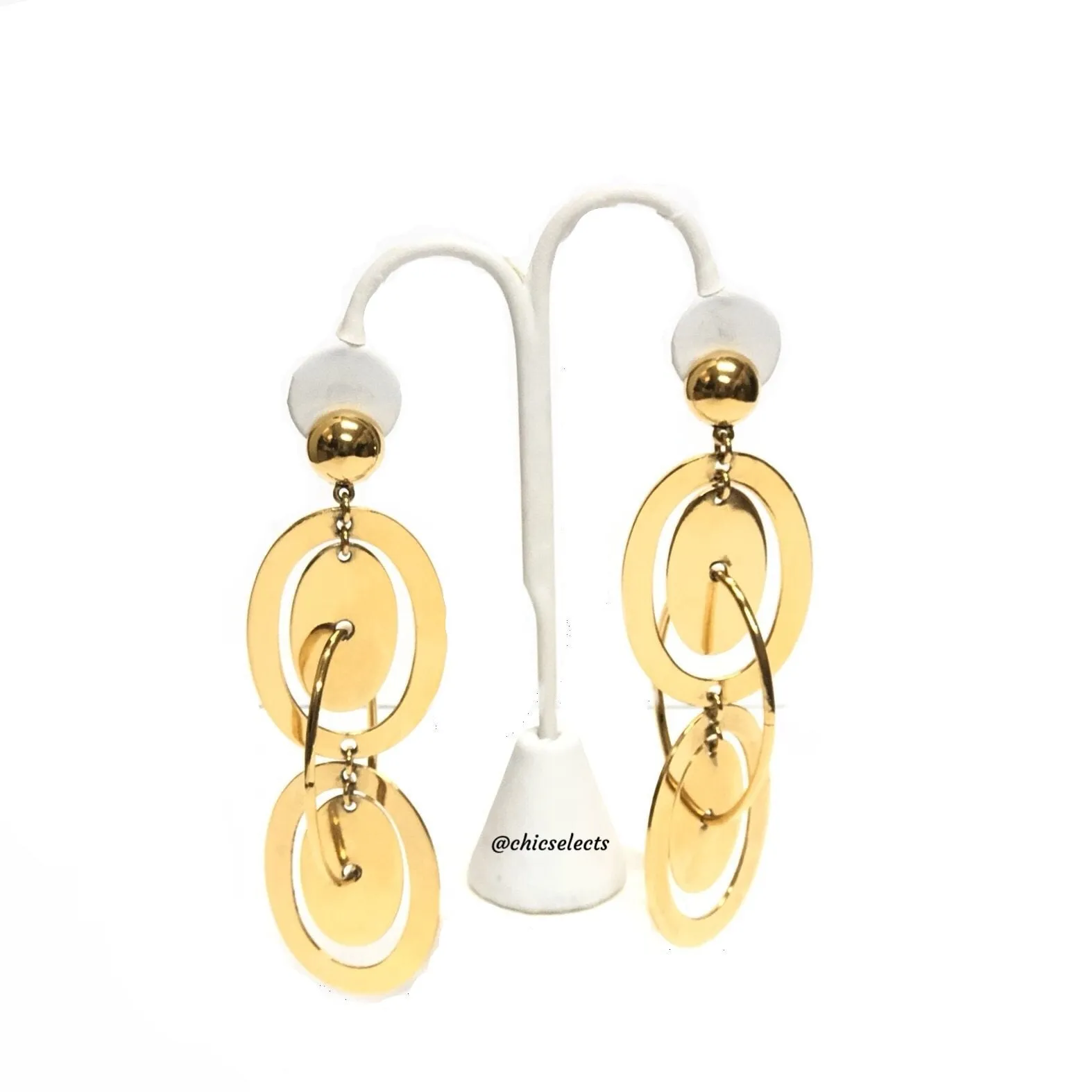 KARRYO LARGE DOUBLE LOOP CLIP ON EARRINGS