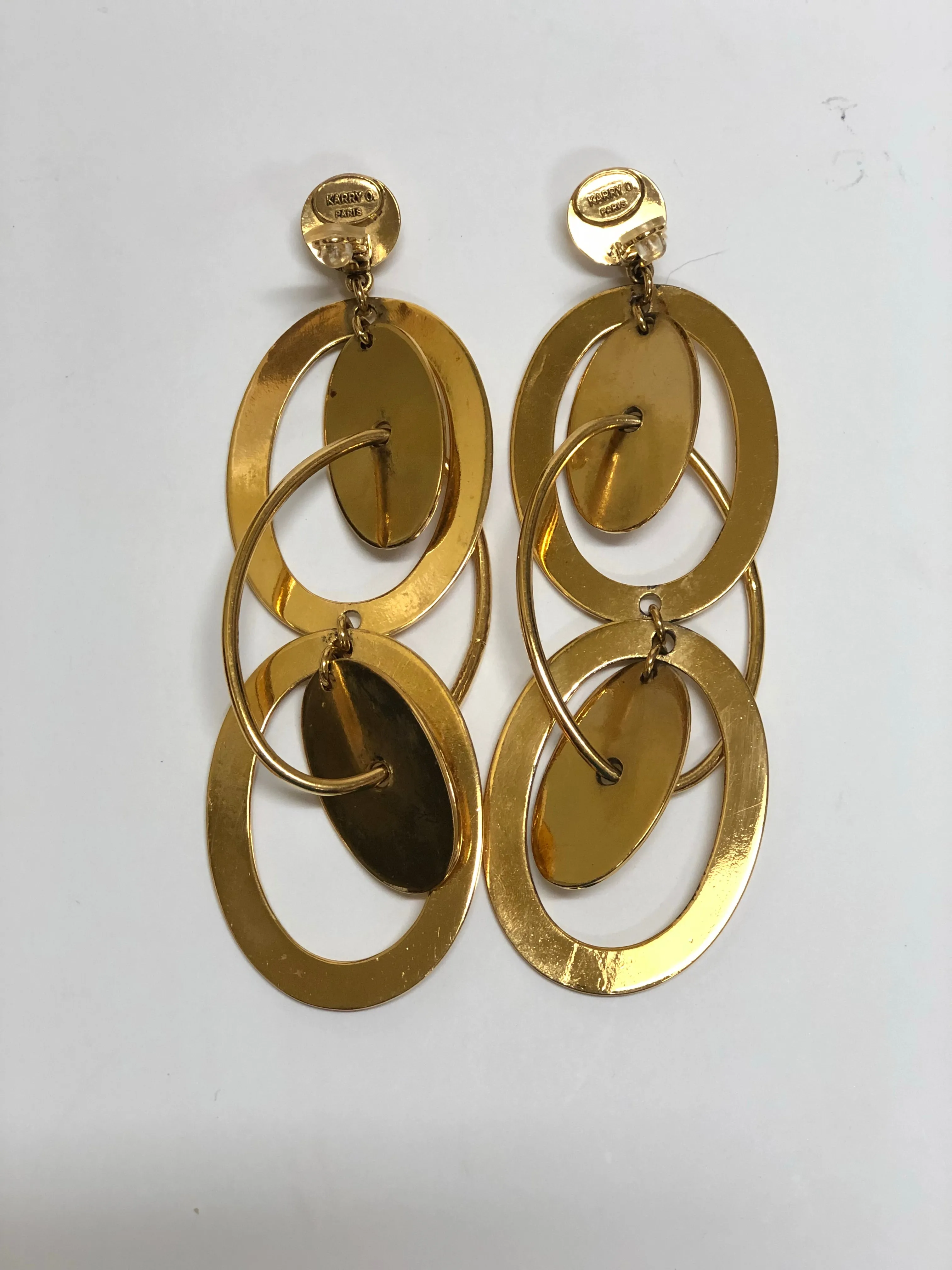 KARRYO LARGE DOUBLE LOOP CLIP ON EARRINGS