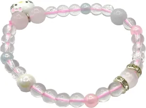 Kawaii Bracelets Crystal Beads Bracelet Cute Cartoon Elastic Beaded Bracelets Jewelry Bracelet Gift for Fashion Anime Cartoon Accessories for Ladies Women Bff Friendship