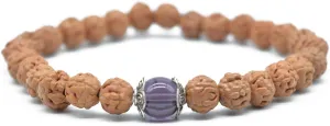 KIKILA Handmade 5 Mukhi Rudraksha Bracelet Beaded Meditation Wrist Tibetan Bracelet Japa Prayer Charm Bracelets