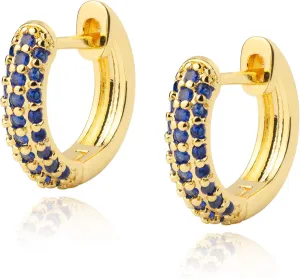 LAVLA Gold CZ Huggie Hoop Earrings | 14k Gold Plated Cubic Zirconia Small Wide Hoop Earrings for Women