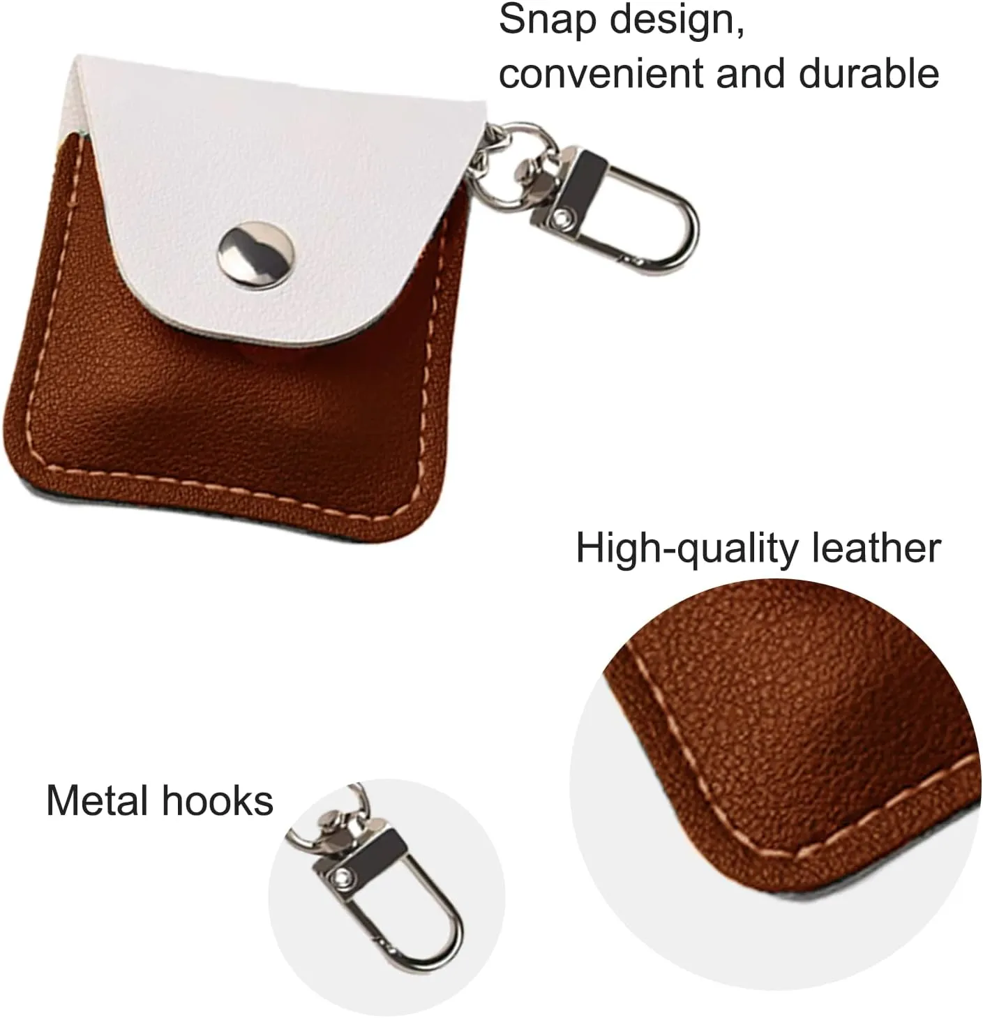Leather Ring Holder Keychain for Gym, Portable Jewelry Travel Ring Keeper Case for Wedding ring and Necklaces