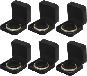 LETURE 6 Pieces Velvet Jewelry Gift Boxes for Necklace Pendant Bracelet Ring Earring, Jewelry Storage Display Case for Christmas Wedding Engagement Birthday Anniversary (Bracelet Box - 6PCS)
