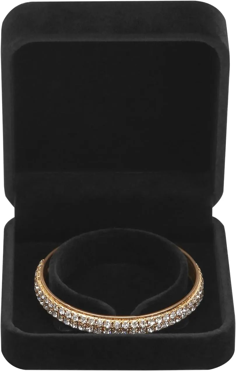 LETURE 6 Pieces Velvet Jewelry Gift Boxes for Necklace Pendant Bracelet Ring Earring, Jewelry Storage Display Case for Christmas Wedding Engagement Birthday Anniversary (Bracelet Box - 6PCS)