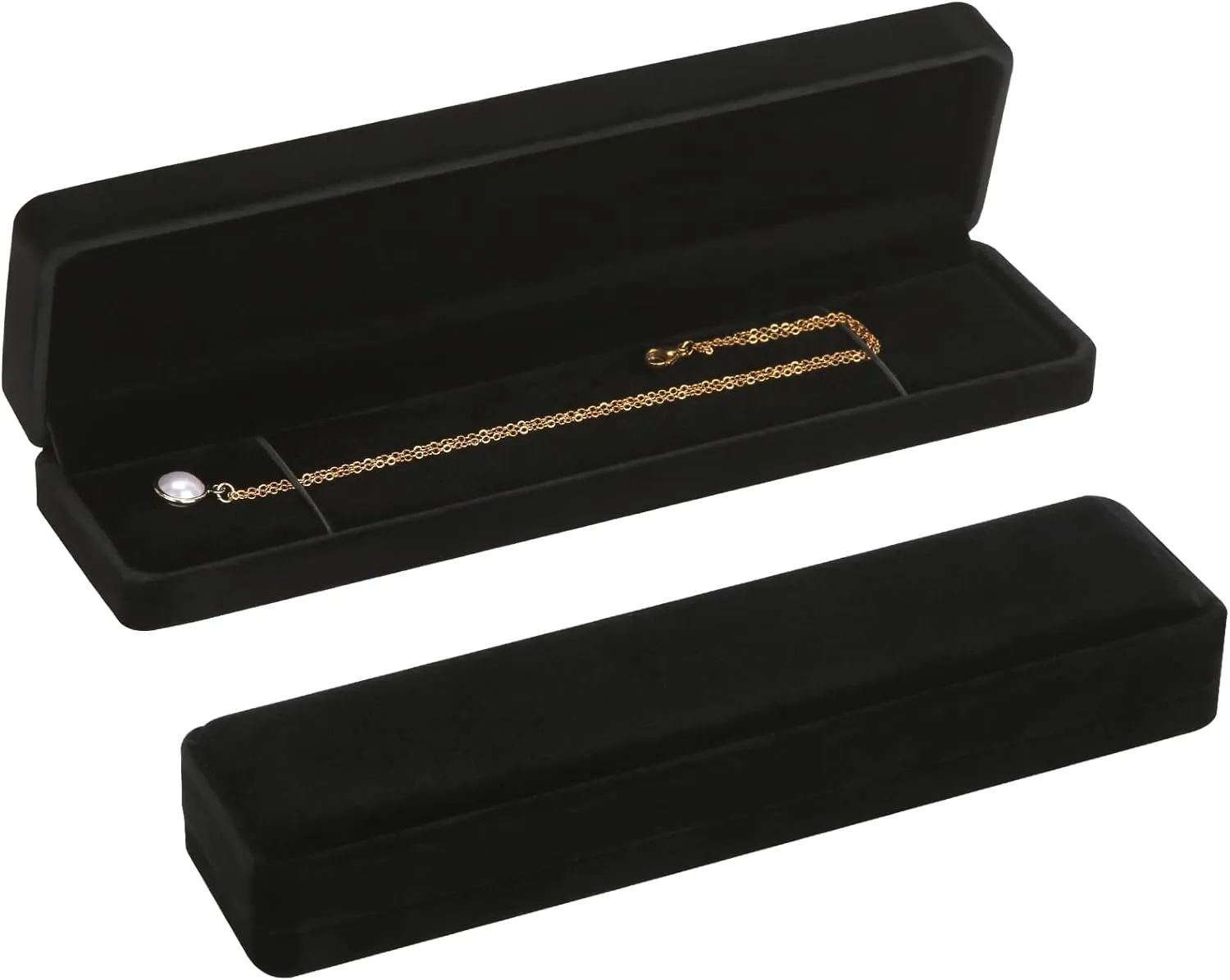 LETURE 6 Pieces Velvet Jewelry Gift Boxes for Necklace Pendant Bracelet Ring Earring, Jewelry Storage Display Case for Christmas Wedding Engagement Birthday Anniversary (Necklace Box -6PCS)