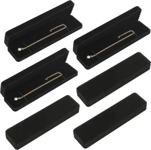 LETURE 6 Pieces Velvet Jewelry Gift Boxes for Necklace Pendant Bracelet Ring Earring, Jewelry Storage Display Case for Christmas Wedding Engagement Birthday Anniversary (Necklace Box -6PCS)