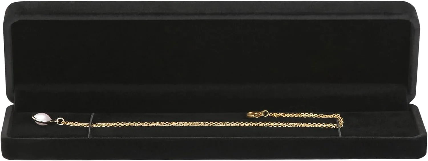 LETURE 6 Pieces Velvet Jewelry Gift Boxes for Necklace Pendant Bracelet Ring Earring, Jewelry Storage Display Case for Christmas Wedding Engagement Birthday Anniversary (Necklace Box -6PCS)