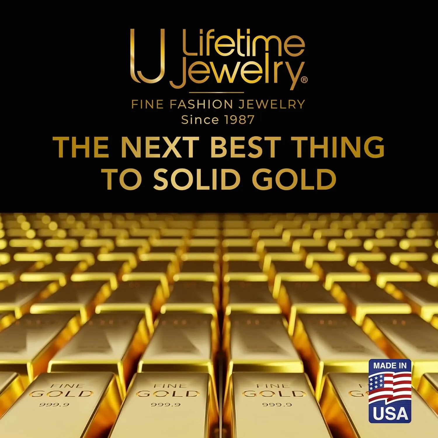 LIFETIME JEWELRY 11mm Flexible Herringbone Chain Necklace 24k Real Gold Plated