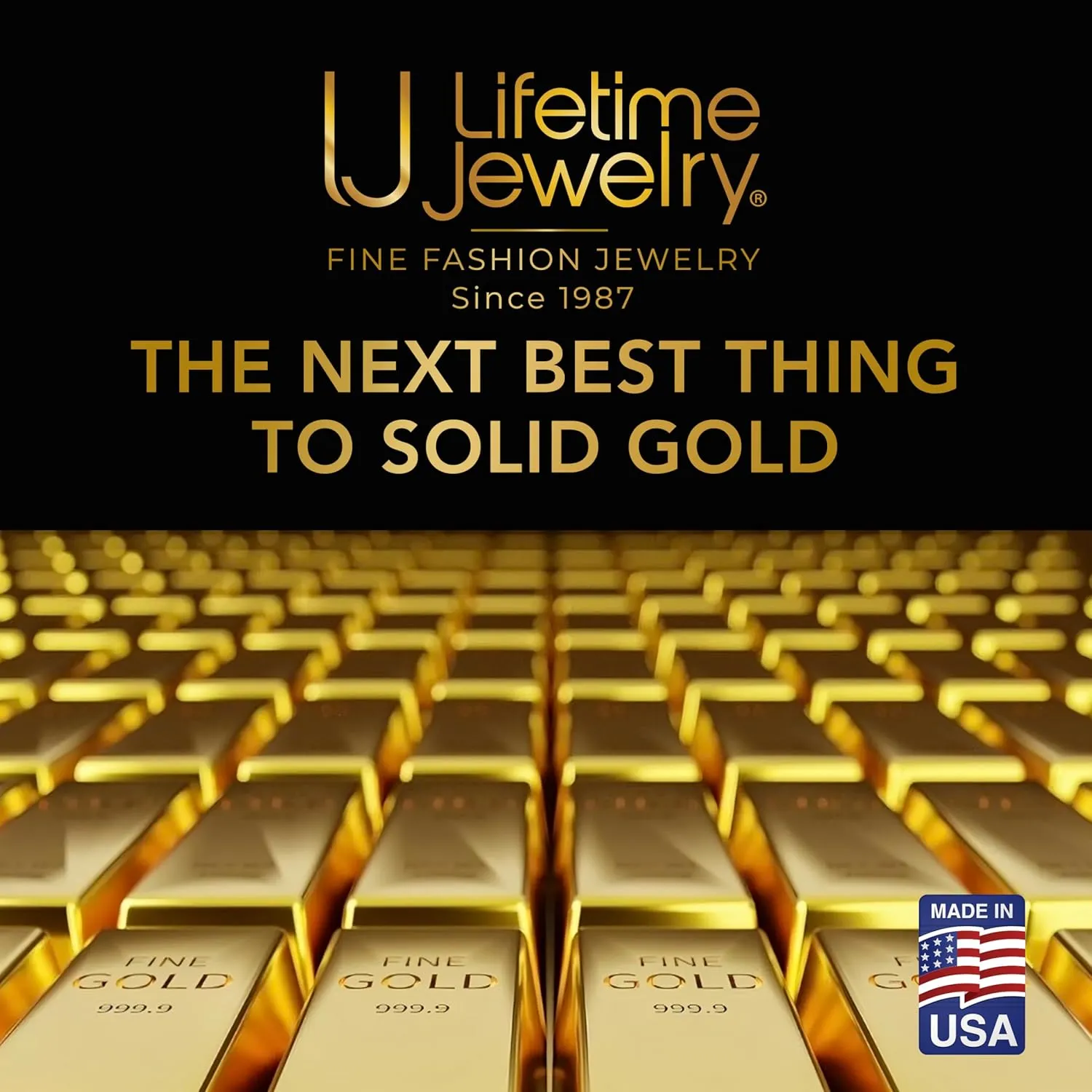 LIFETIME JEWELRY 9mm Flexible Herringbone Chain Necklace 24k Real Gold Plated