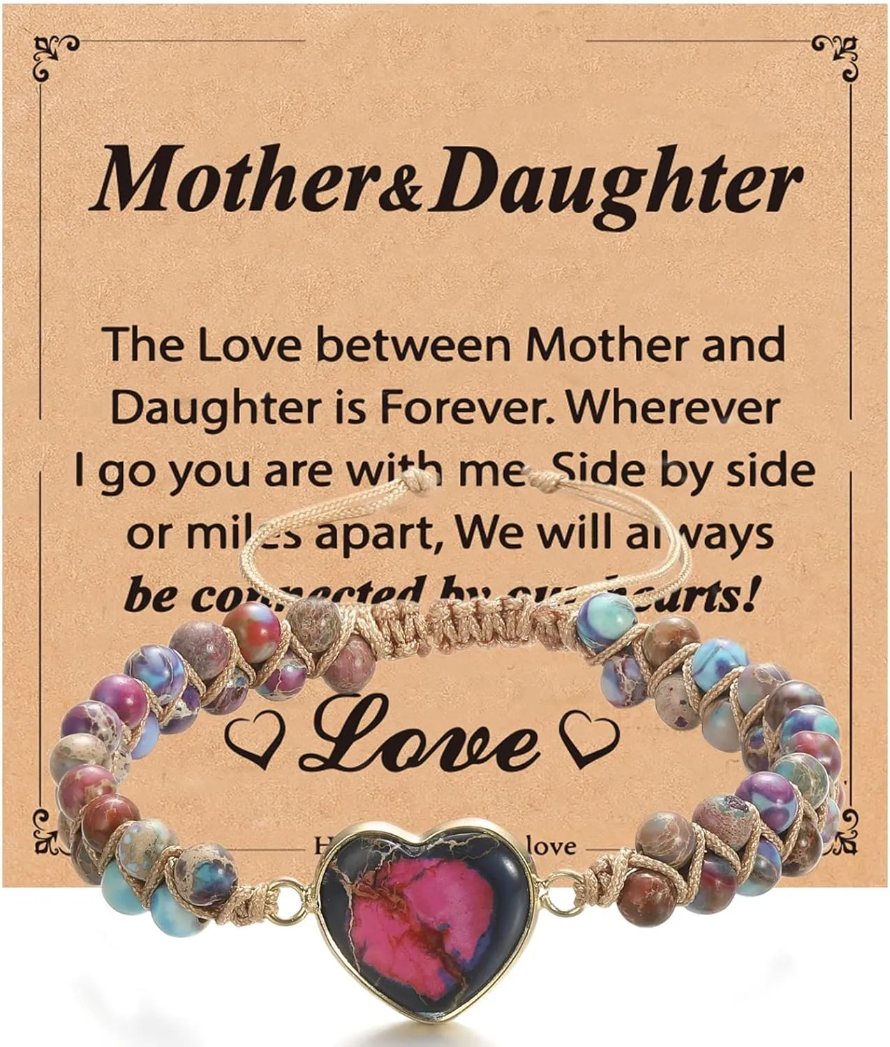LIU JUN Mothers Day Gifts for Mom Grandma, Agate/Amethyst/Emperor Jasper Bracelets for Women Teen Girls Mothers Day Gifts for Mom from Daughter Gifts for Grandma Aunt Sisters Women