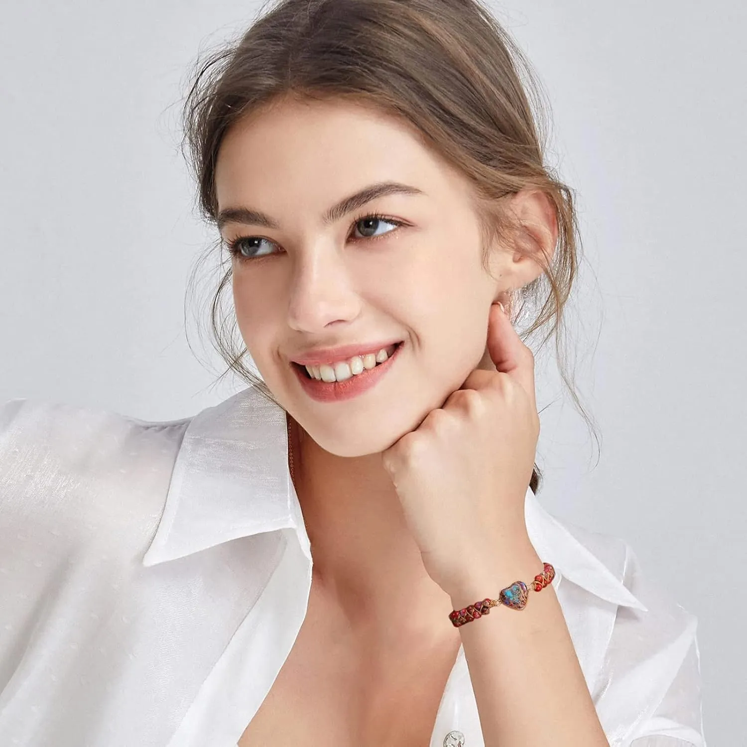 LIU JUN Mothers Day Gifts for Mom Grandma, Agate/Amethyst/Emperor Jasper Bracelets for Women Teen Girls Mothers Day Gifts for Mom from Daughter Gifts for Grandma Aunt Sisters Women