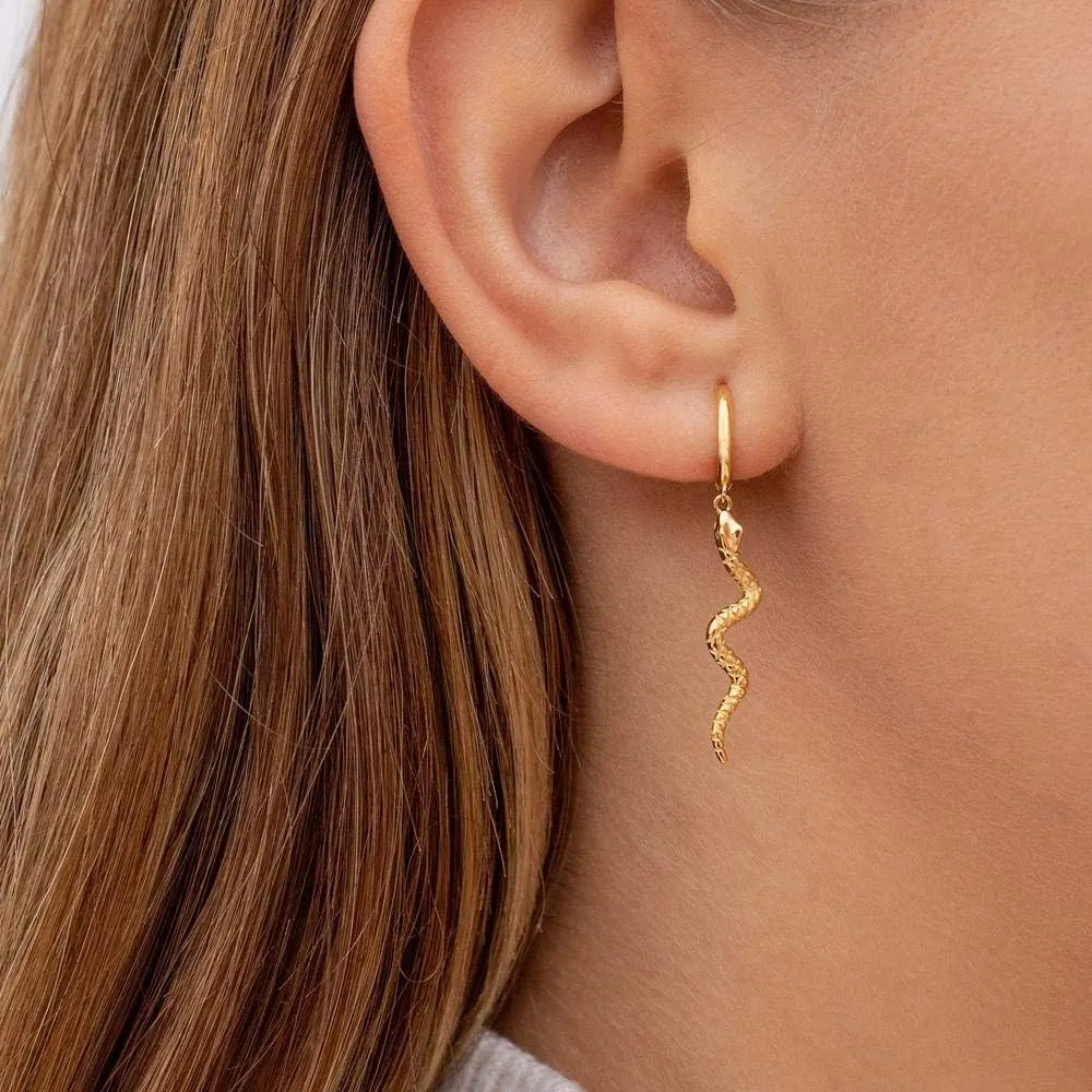 LOYATA Gold Huggie Hoop Earrings for Women Dangle Hoop Drop 14K Gold Plated Dainty Small Minimalist Cubic Zirconia Jewelry Gift