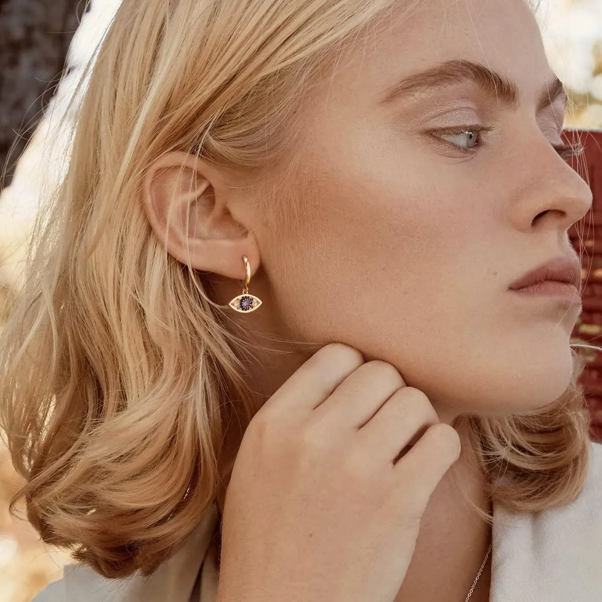 LOYATA Gold Huggie Hoop Earrings for Women Dangle Hoop Drop 14K Gold Plated Dainty Small Minimalist Cubic Zirconia Jewelry Gift