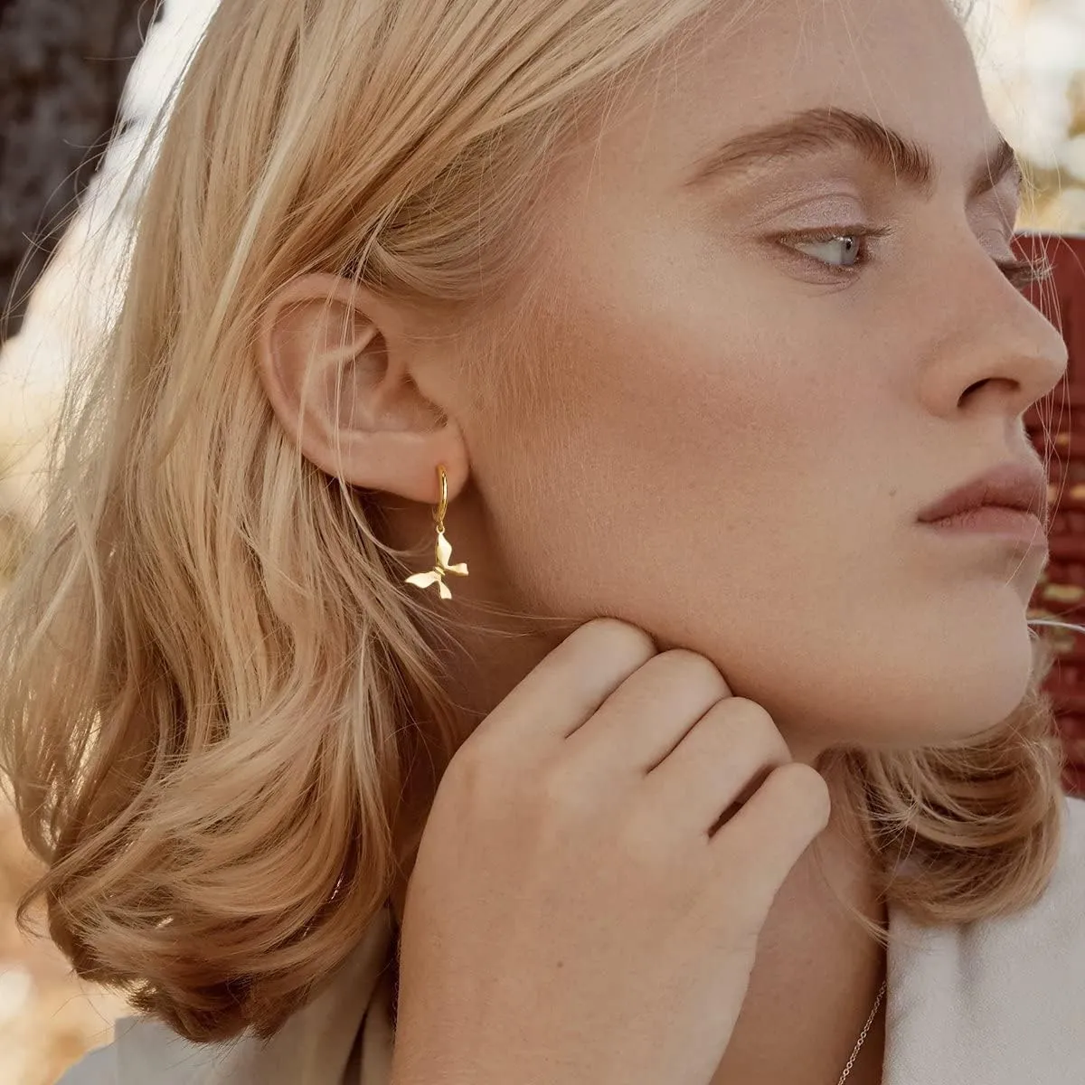 LOYATA Gold Huggie Hoop Earrings for Women Dangle Hoop Drop 14K Gold Plated Dainty Small Minimalist Cubic Zirconia Jewelry Gift