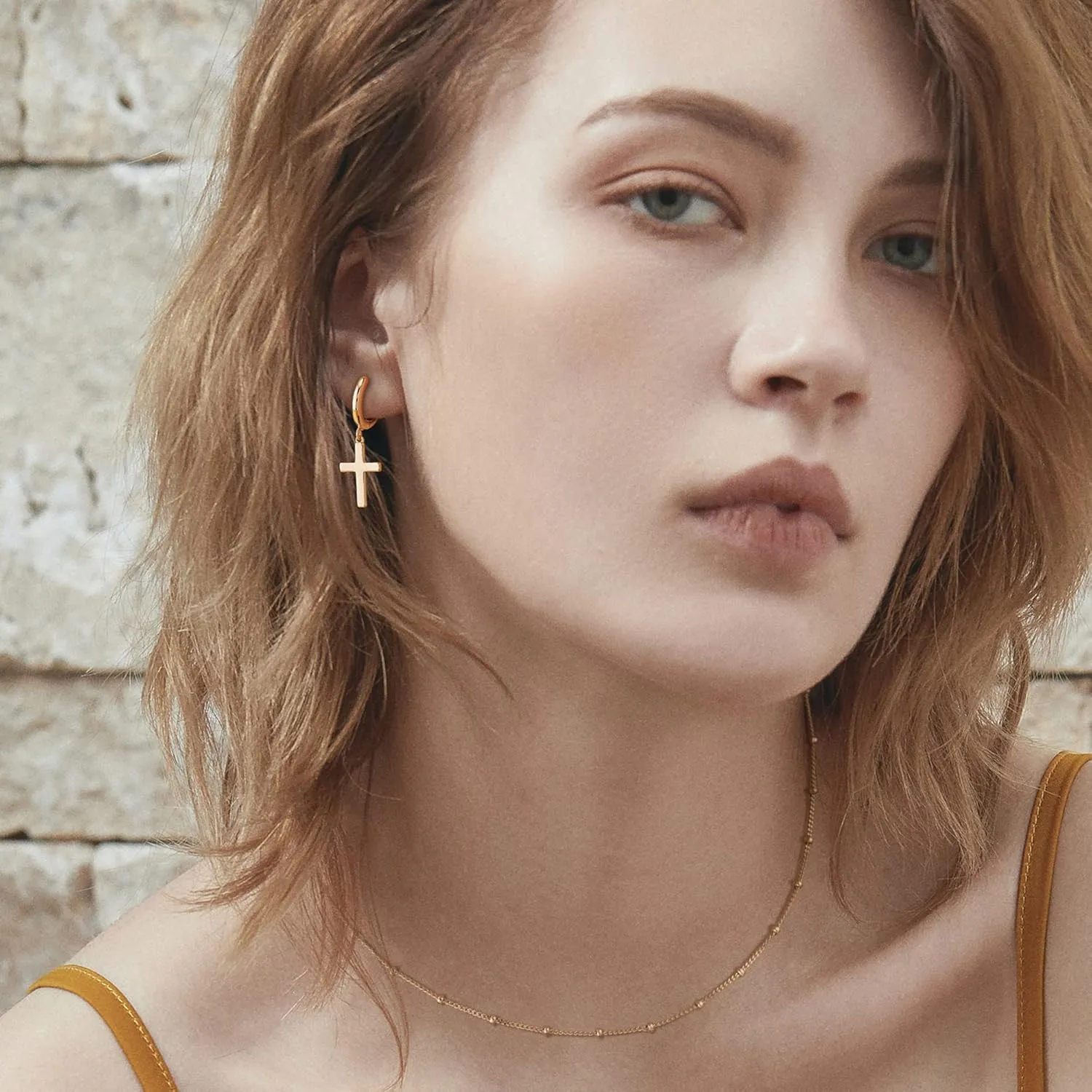 LOYATA Gold Huggie Hoop Earrings for Women Dangle Hoop Drop 14K Gold Plated Dainty Small Minimalist Cubic Zirconia Jewelry Gift