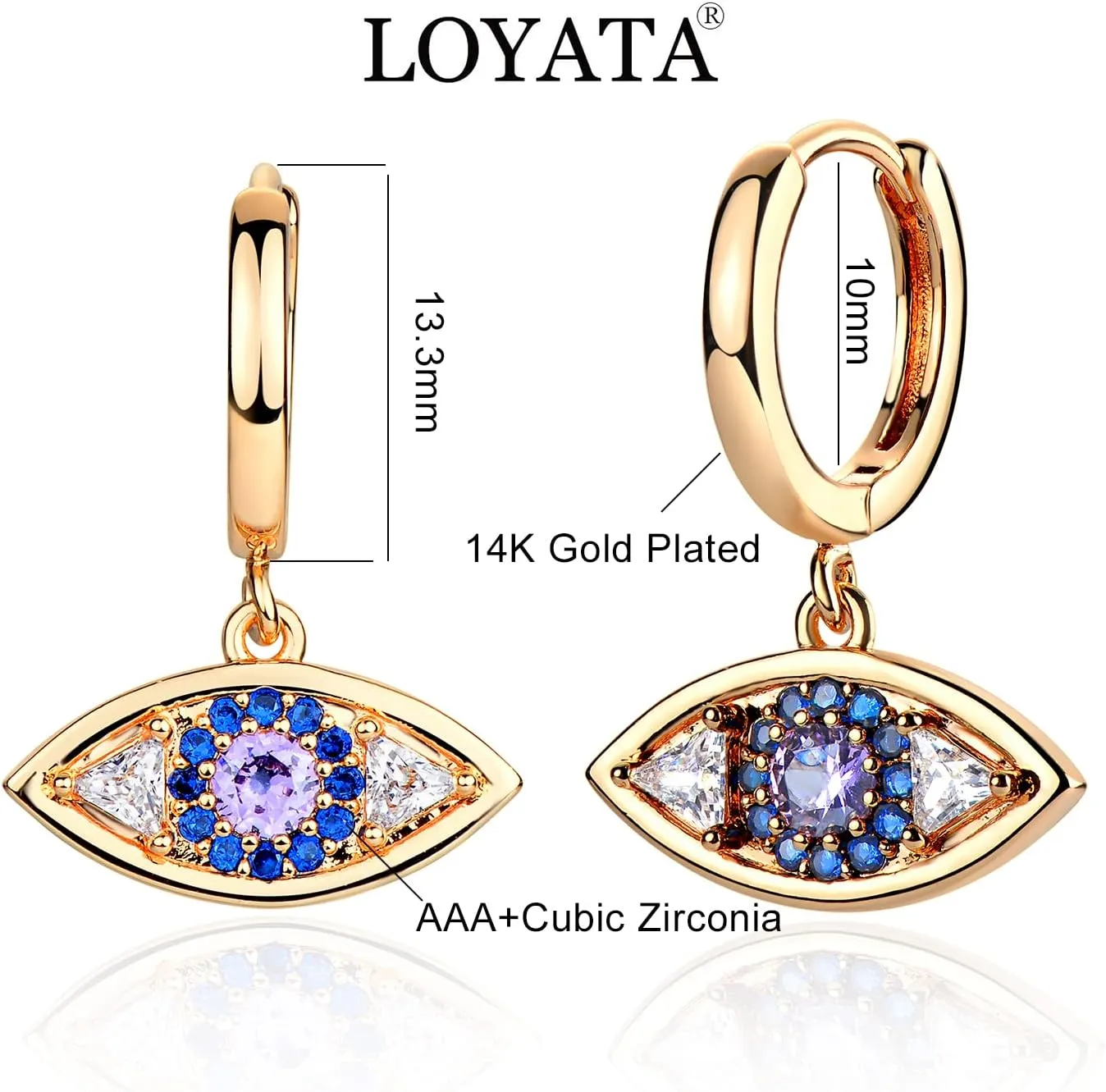 LOYATA Gold Huggie Hoop Earrings for Women Dangle Hoop Drop 14K Gold Plated Dainty Small Minimalist Cubic Zirconia Jewelry Gift